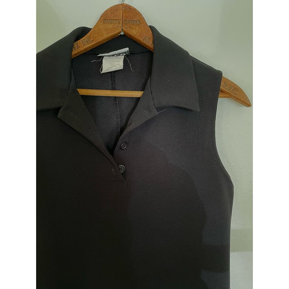 Vintage Black 90s Collared Tank Dress Size Medium - Picture 3 of 5